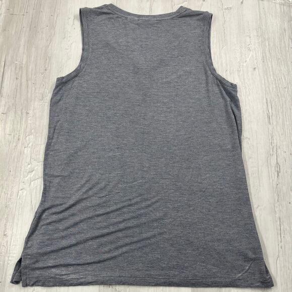 Tahari Gray Sleeveless V-Neck Lightweight Side Slit Blouse Shirt Medium - Picture 2 of 8